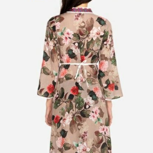 Johnny Was Kimono Wrap Hydrangea Printed Dress - Picture 2 of 16